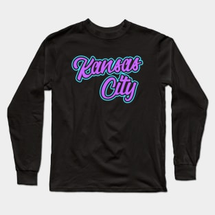 Vintage Kansas City Purple Script For KCMO Locals Long Sleeve T-Shirt